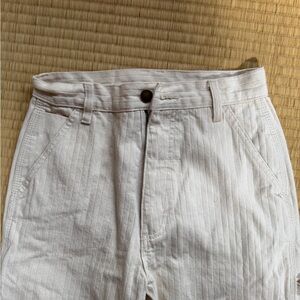 Thrills brand cream ribbed carpenter pants